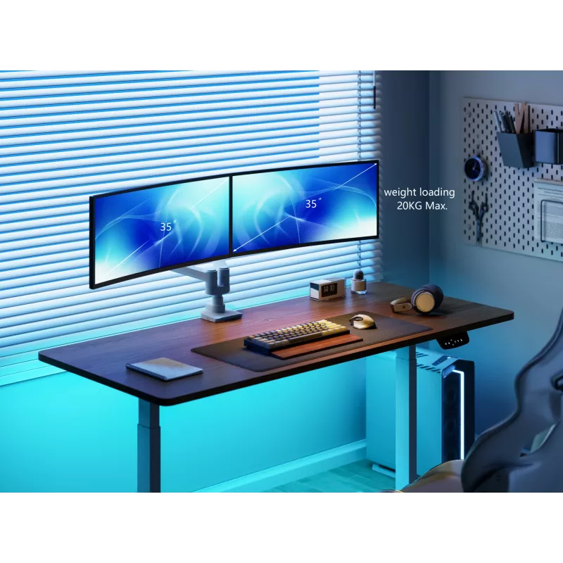 Equip 17 inch-35 inch Heavy-Duty Dual Monitor Desk Mount Bracket, White