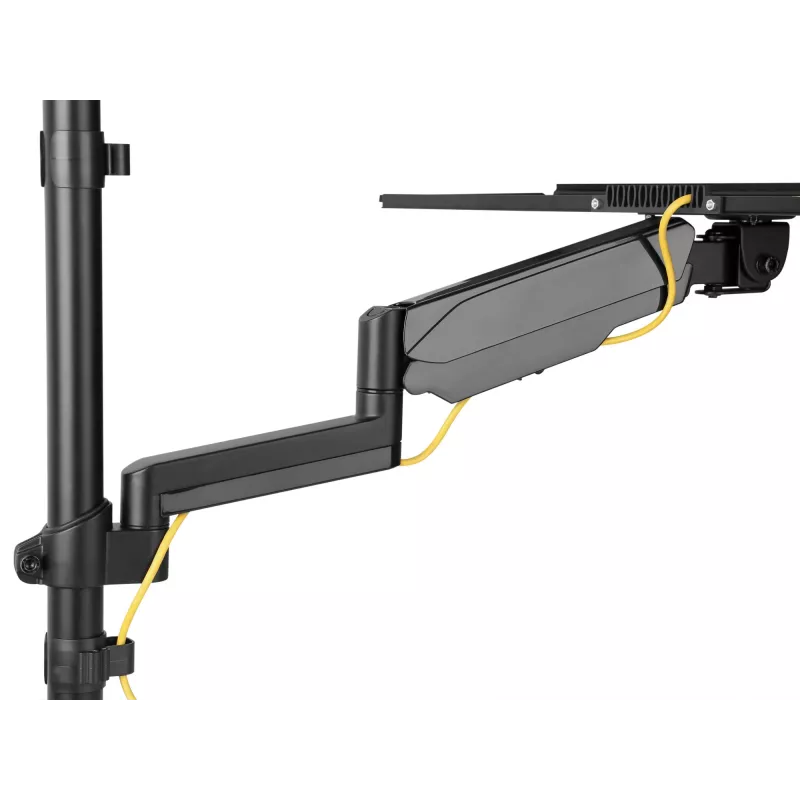 EQUIP 650170 Single Monitor Wall-Mounted Workstation 17 inch-32 inch Height Adjustable Gas Spring Arm, VESA 100x100, 8kg, Black