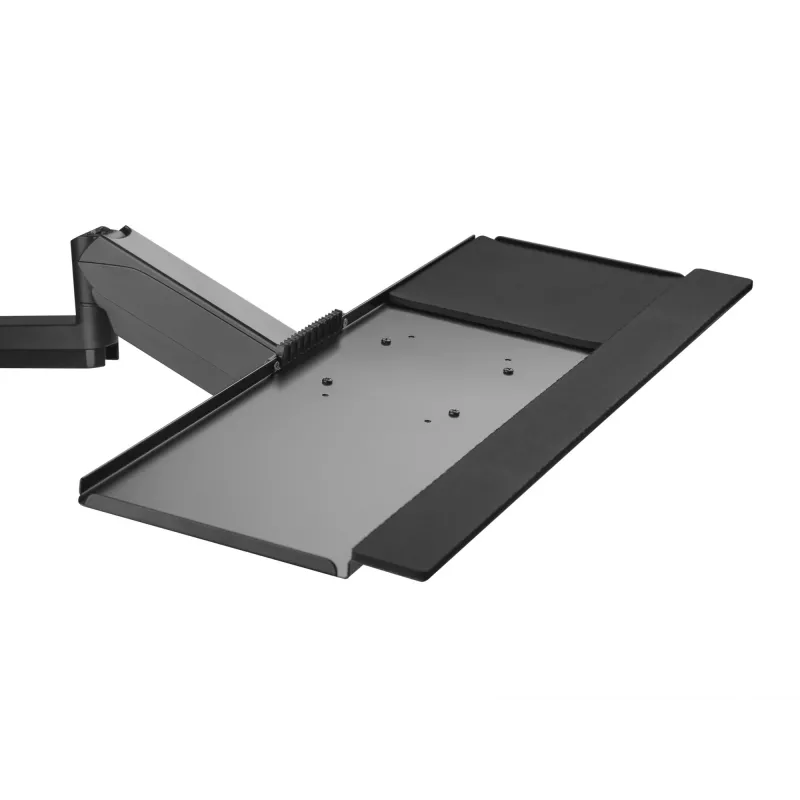 EQUIP 650170 Single Monitor Wall-Mounted Workstation 17 inch-32 inch Height Adjustable Gas Spring Arm, VESA 100x100, 8kg, Black