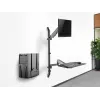 EQUIP 650170 Single Monitor Wall-Mounted Workstation 17 inch-32 inch Height Adjustable Gas Spring Arm, VESA 100x100, 8kg, Black