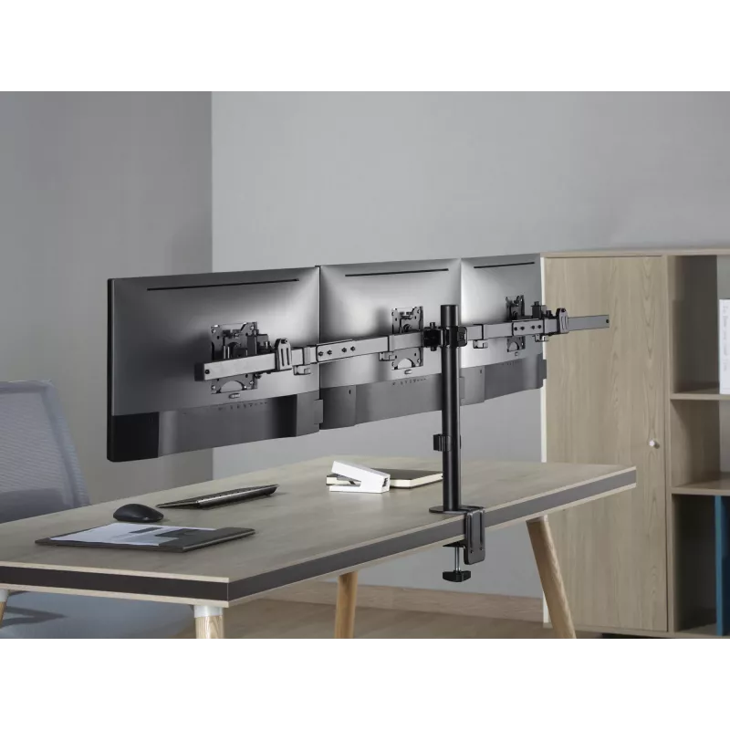 Equip 17 inch-32 inch Articulating Triple Monitor Desk Mount Bracket Clamp/Grommet 21 kg