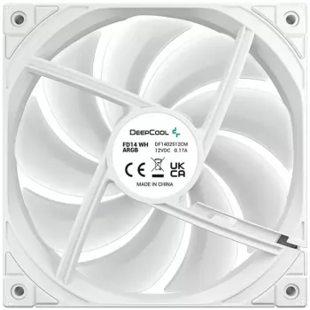 Cooling fan DeepCool FD14 ARGB White 140mm 3in1 — 140 mm, ARGB, white, 3-pack