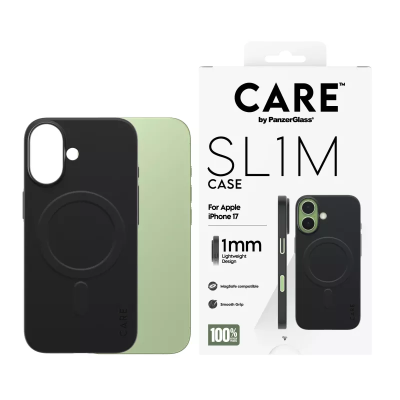 Protective cover case PanzerGlass SL1M with MagSafe for iPhone 17, Black
