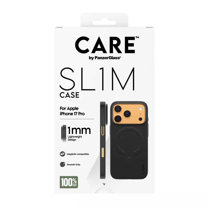 Protective phone case PanzerGlass CARE™ SL1M with MagSafe for iPhone 17 Pro — Black