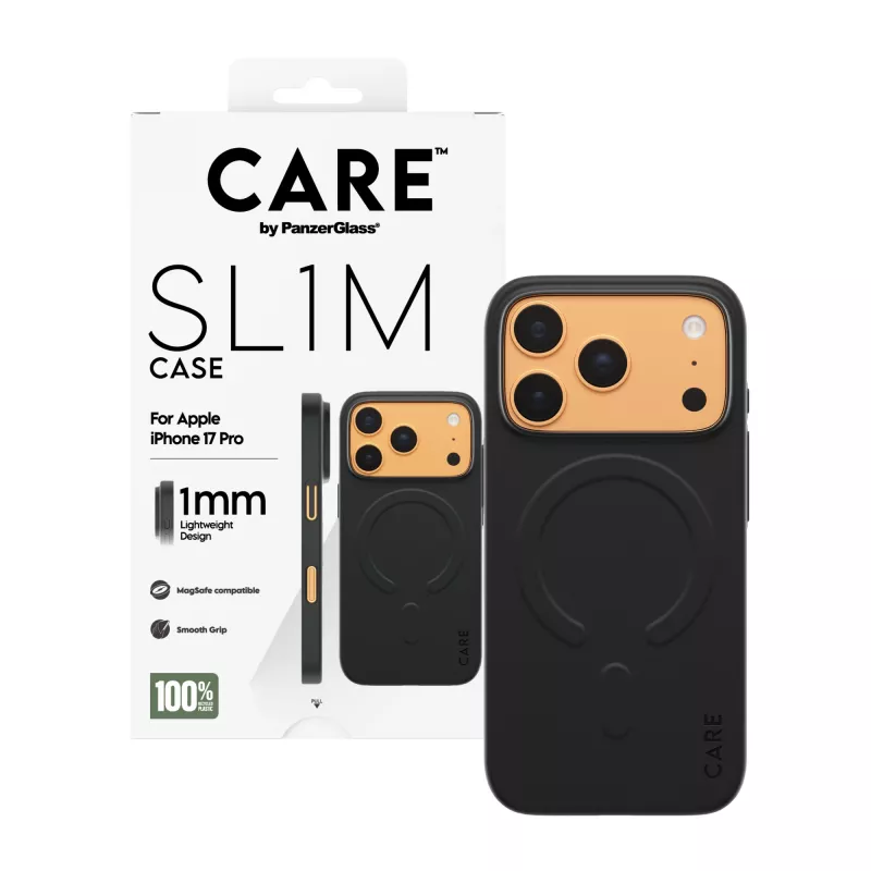 Protective phone case PanzerGlass CARE™ SL1M with MagSafe for iPhone 17 Pro — Black