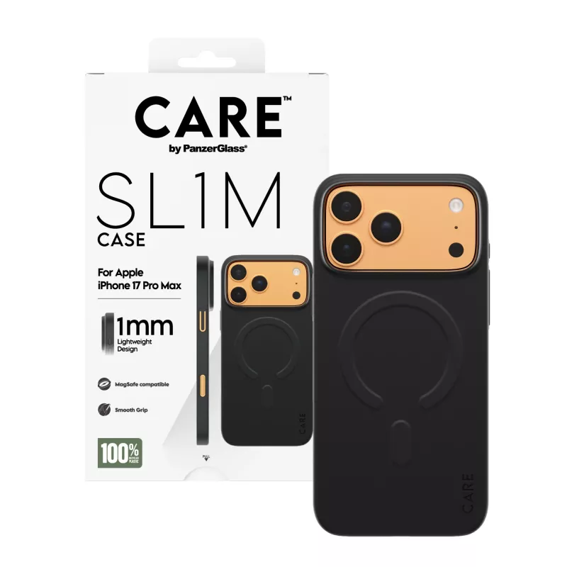 Phone cover PanzerGlass CARE™ SL1M Case Black with MagSafe for iPhone 17 Pro Max