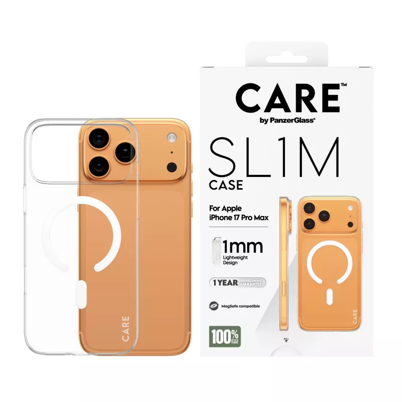 Protective cover PanzerGlass CARE™ SL1M Case Transparent with MagSafe for iPhone 17 Pro Max