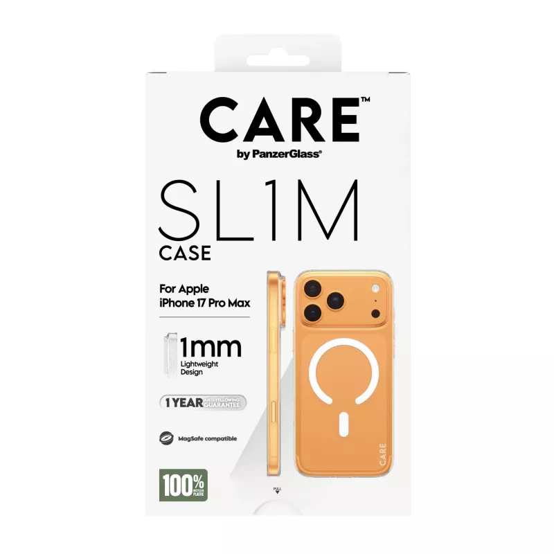 Protective cover PanzerGlass CARE™ SL1M Case Transparent with MagSafe for iPhone 17 Pro Max