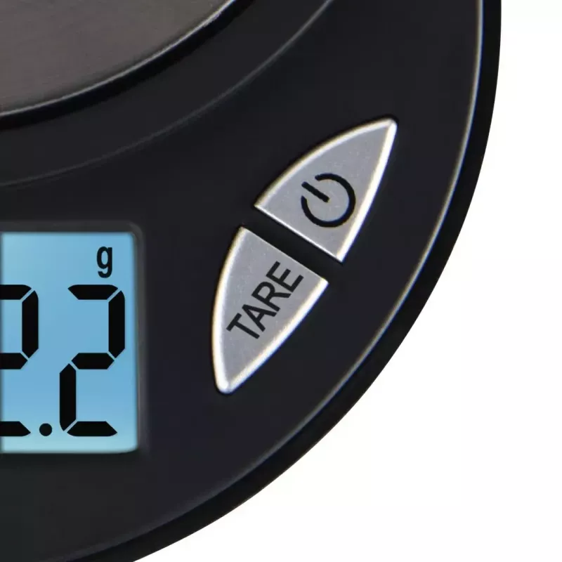 Electronic kitchen scale Xavax Jewel Black Oval — max 0.5 kg, accuracy 0.1 g, CR2032 battery, 130×100×15 mm