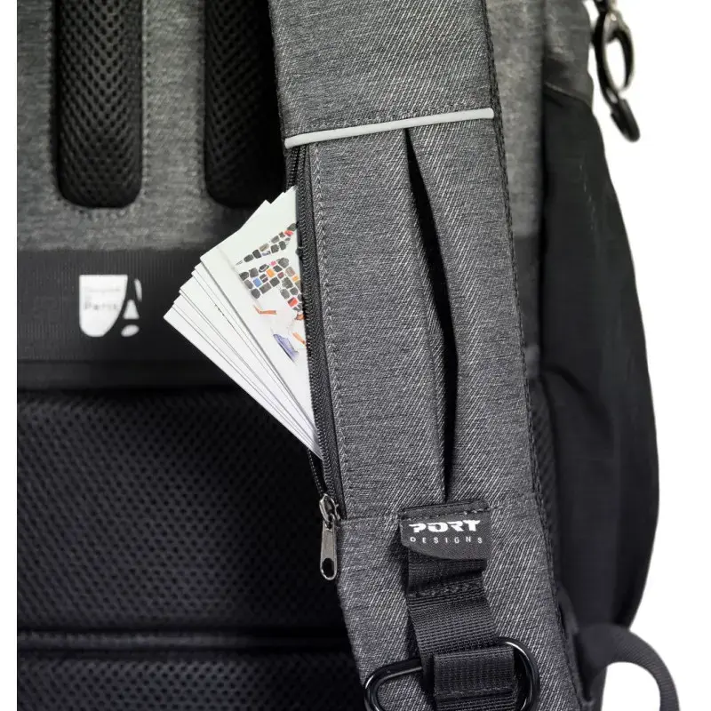 Backpack Port Designs Montreal for 40.6 cm (16 inch) laptops — Polyester, Black/Grey