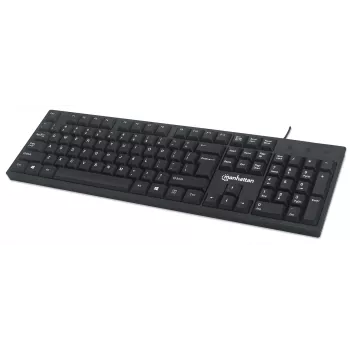 Manhattan Keyboard USB Wired, Black, Full Size Keys, Cable 1.5m, USB-A connection, Plug and Play, Three Year Warranty
