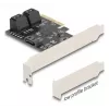 Internal SATA adapter DELOCK 90890 — PCIe to 5× SATA (JMicron JMB585), low profile, black
