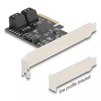 Internal SATA adapter DELOCK 90890 — PCIe to 5× SATA (JMicron JMB585), low profile, black