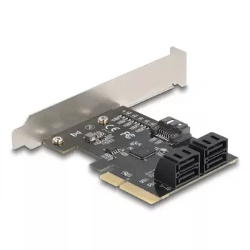 Internal SATA adapter DELOCK 90890 — PCIe to 5× SATA (JMicron JMB585), low profile, black