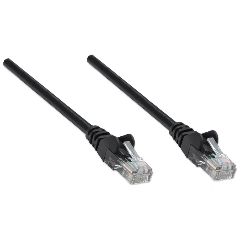 Intellinet Network Patch Cable, Cat6A, 0.25m, Black, Copper, S/FTP, LSOH / LSZH, PVC, RJ45, Gold Plated Contacts, Snagless, Booted, Lifetime Warranty