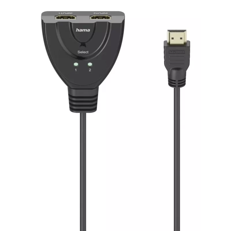 Hama 4K HDMI 2x1 Toggle Switch, 2x HDMI Socket - 1x HDMI Plug