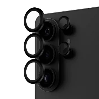 Camera Lens Protector PanzerGlass Hoops for Samsung Galaxy S26 Ultra — Tempered Glass, Silicone, Black