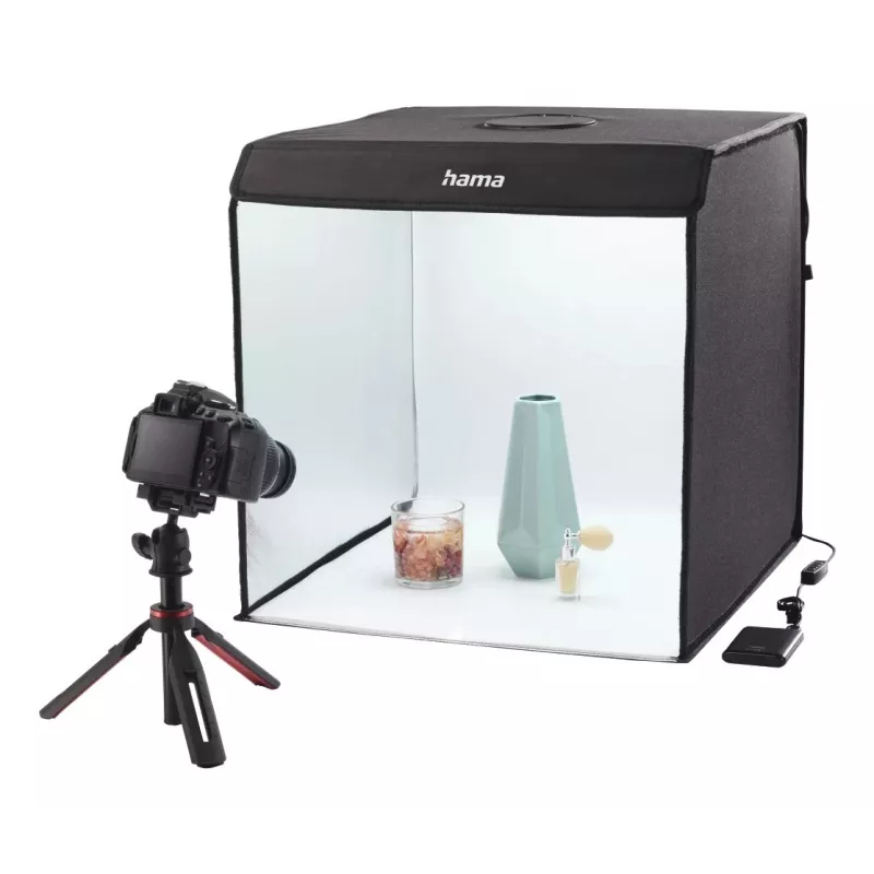 Mini photo studio HAMA foldable box with LED ring light 50×50 cm, model 00004664