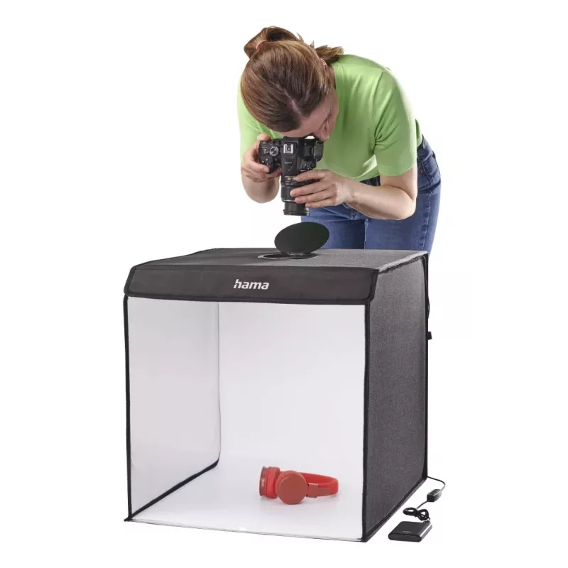 Mini photo studio HAMA foldable box with LED ring light 50×50 cm, model 00004664