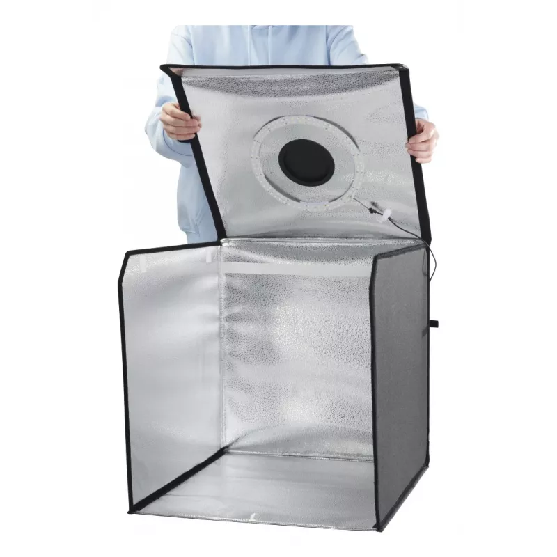Mini photo studio HAMA foldable box with LED ring light 50×50 cm, model 00004664