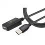 Techly IUSB-REP220TY3 USB cable USB 2.0 20 m USB A Black