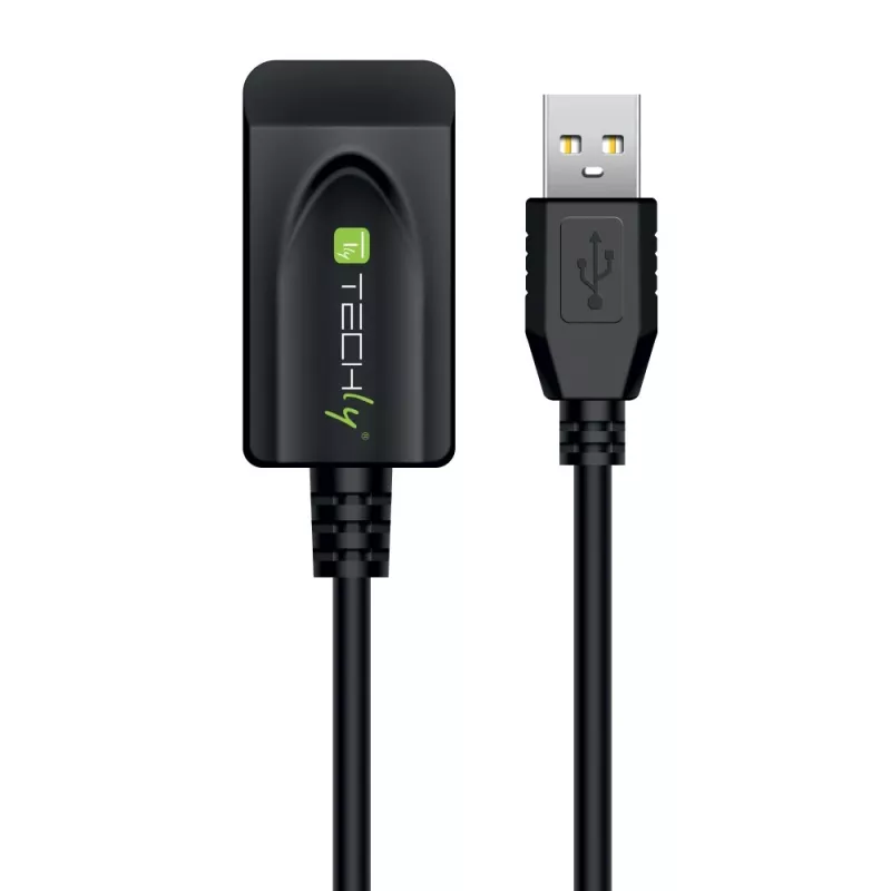 Techly IUSB-REP220TY3 USB cable USB 2.0 20 m USB A Black