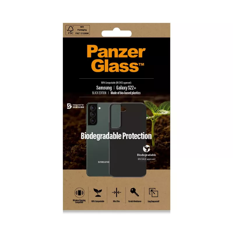 Cover PanzerGlass Samsung Galaxy S22 Plus Black Biodegradable