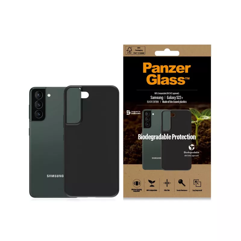 Cover PanzerGlass Samsung Galaxy S22 Plus Black Biodegradable