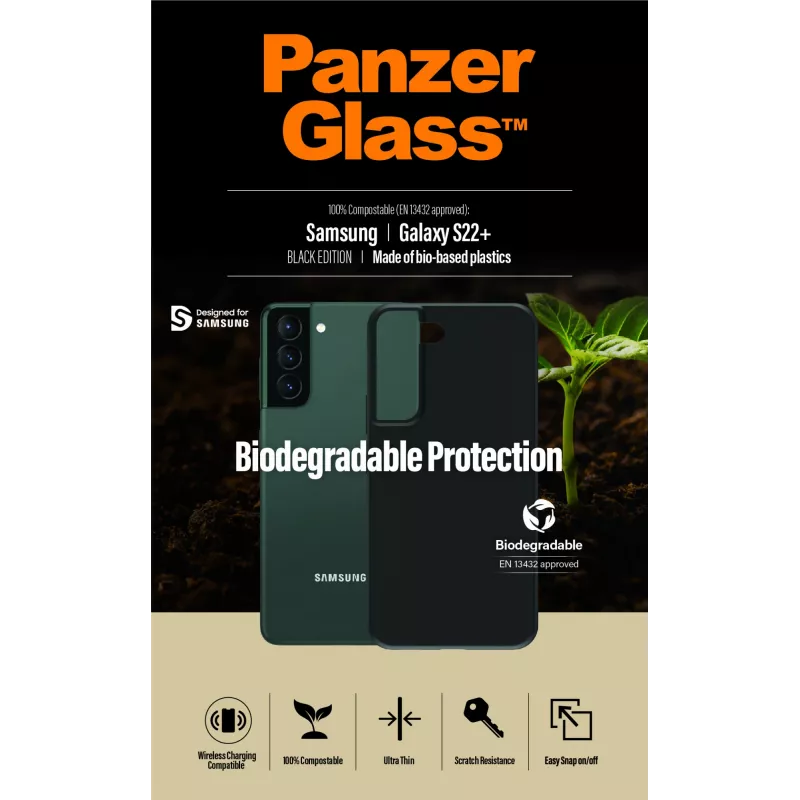 Cover PanzerGlass Samsung Galaxy S22 Plus Black Biodegradable