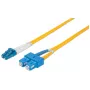 Intellinet Fiber Optic Patch Cable, OS2, LC/SC, 1m, Yellow, Duplex, Single-Mode, 9/125 µm, LSZH, Fibre, Lifetime Warranty