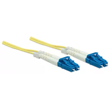 Intellinet Fiber Optic Patch Cable, OS2, LC/LC, 5m, Yellow, Duplex, Single-Mode, 9/125 µm, LSZH, Fibre, Lifetime Warranty