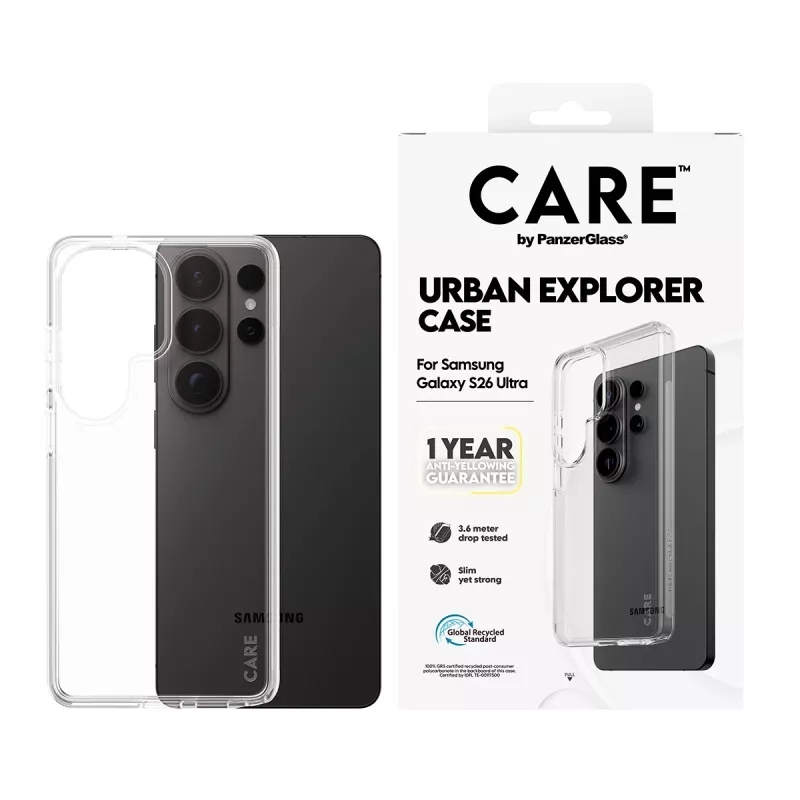 Protective cover PanzerGlass CARE by Urban Explorer Case for Samsung Galaxy S26 Ultra, transparent