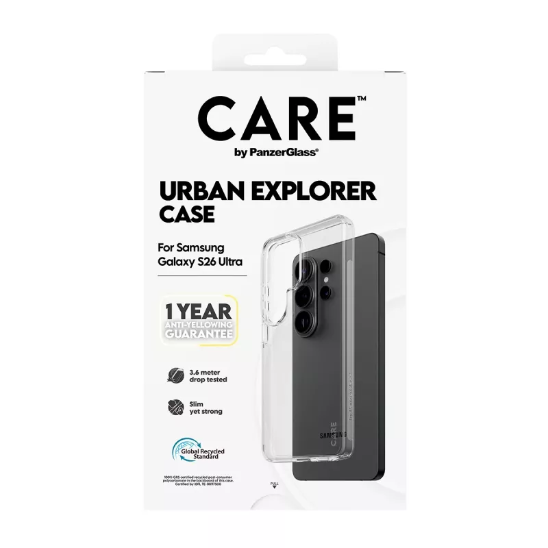 Protective cover PanzerGlass CARE by Urban Explorer Case for Samsung Galaxy S26 Ultra, transparent