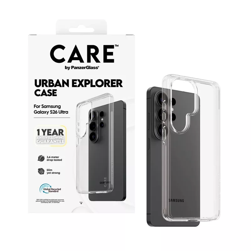 Protective cover PanzerGlass CARE by Urban Explorer Case for Samsung Galaxy S26 Ultra, transparent