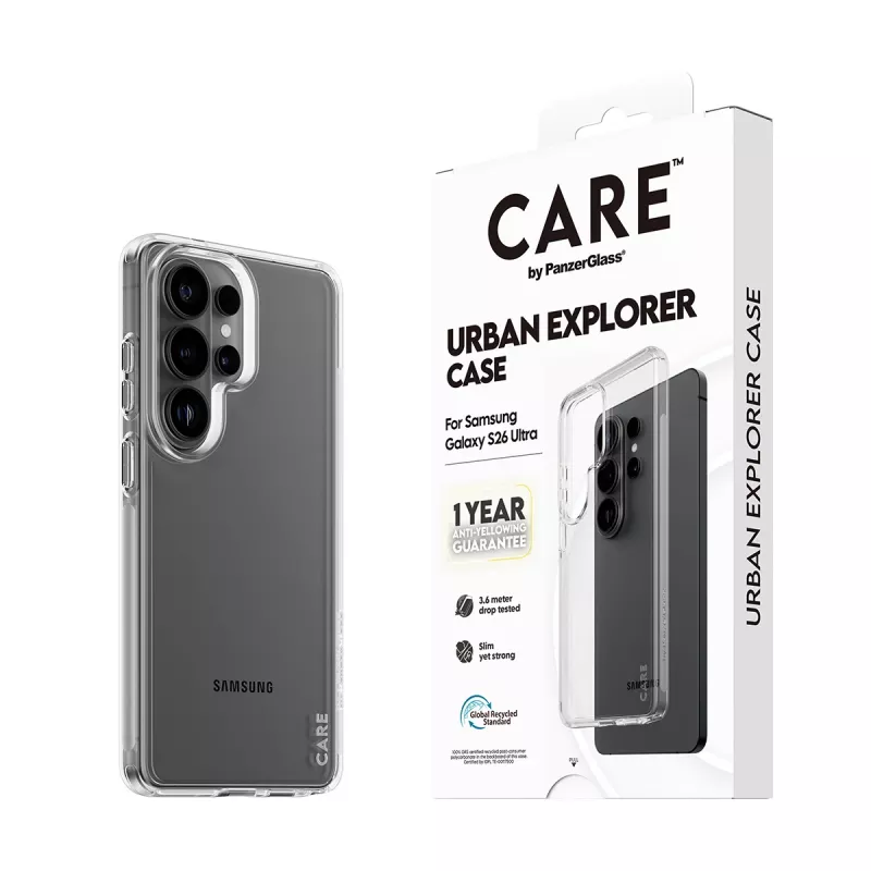 Protective cover PanzerGlass CARE by Urban Explorer Case for Samsung Galaxy S26 Ultra, transparent