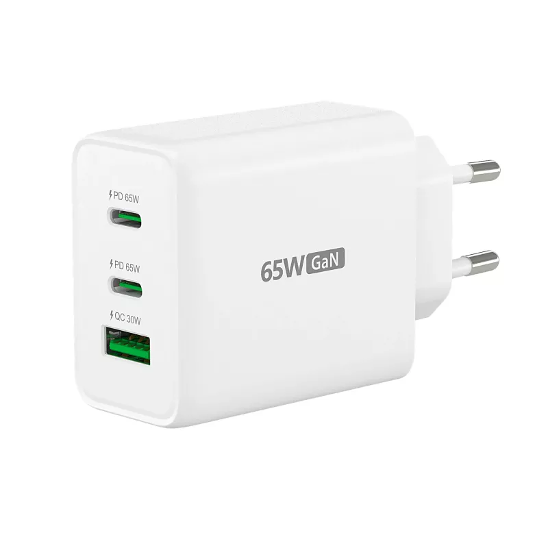 j5create JUP3365E-EN 65W GaN USB-C® 3-Port Charger, Indoor, AC, White