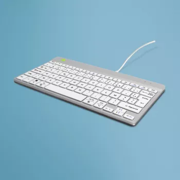 R-Go Tools Ergonomic keyboard R-Go Compact Break, compact keyboard with break software, AZERTY (FR), wired, white