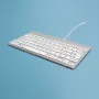 R-Go Tools Ergonomic keyboard R-Go Compact Break, compact keyboard with break software, AZERTY (FR), wired, white