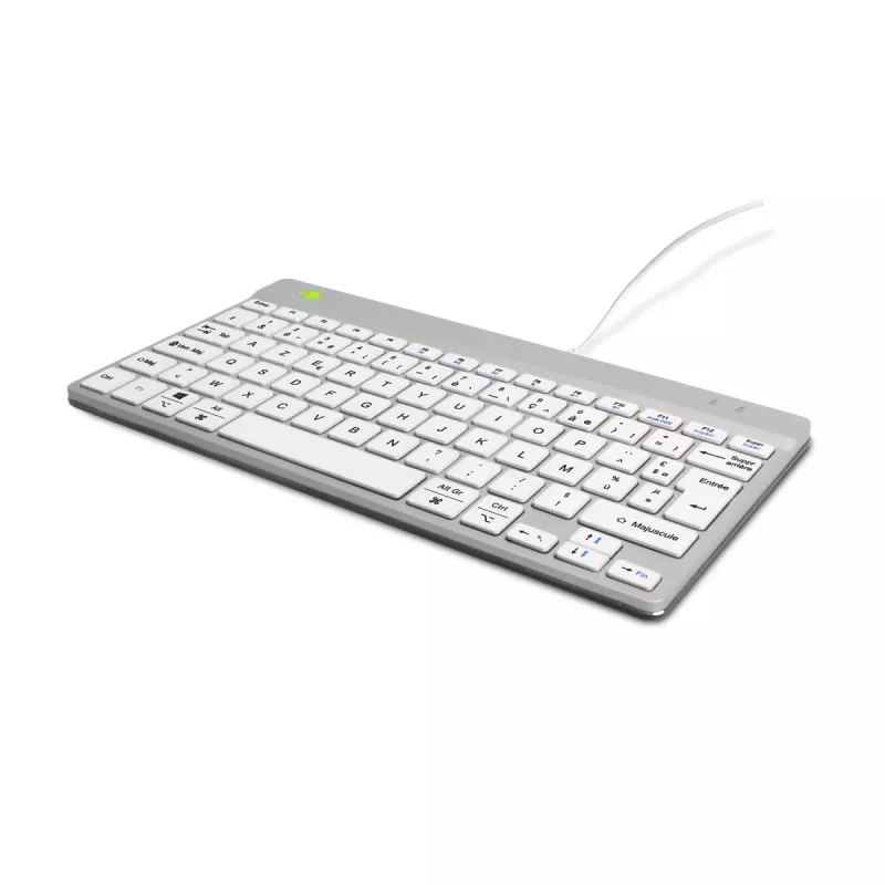 R-Go Tools Ergonomic keyboard R-Go Compact Break, compact keyboard with break software, AZERTY (FR), wired, white