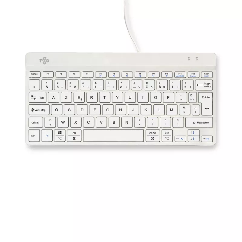 R-Go Tools Ergonomic keyboard R-Go Compact Break, compact keyboard with break software, AZERTY (FR), wired, white