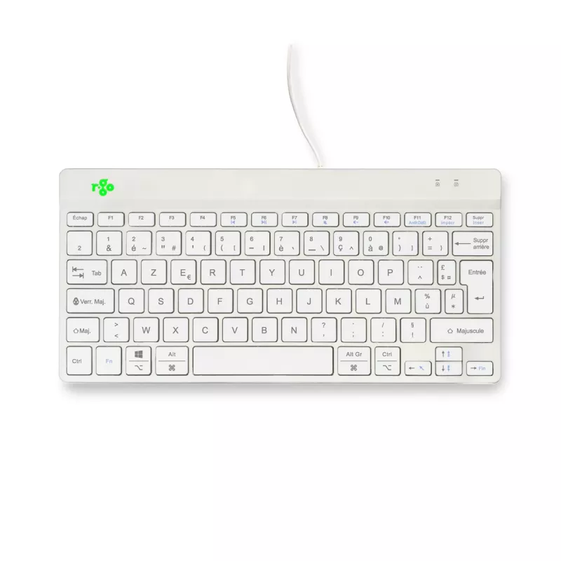 R-Go Tools Ergonomic keyboard R-Go Compact Break, compact keyboard with break software, AZERTY (FR), wired, white
