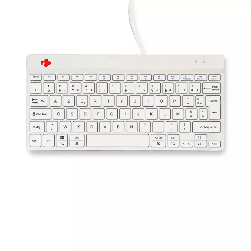 R-Go Tools Ergonomic keyboard R-Go Compact Break, compact keyboard with break software, AZERTY (FR), wired, white