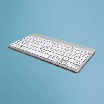 R-Go Tools Ergonomic keyboard R-Go Compact Break, compact keyboard with break software, AZERTY (FR), Bluetooth, white