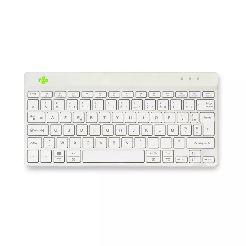 R-Go Tools Ergonomic keyboard R-Go Compact Break, compact keyboard with break software, AZERTY (FR), Bluetooth, white