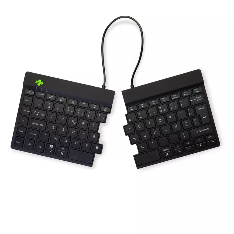 R-Go Tools Ergonomic keyboard R-Go Split Break with break software, ergonomic split keyboard, AZERTY (FR), Bluetooth, black