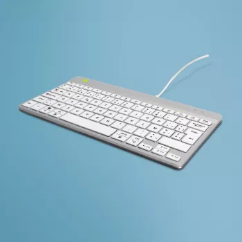 R-Go Tools Ergonomic keyboard R-Go Compact Break, compact keyboard with break software, AZERTY (BE), wired, white