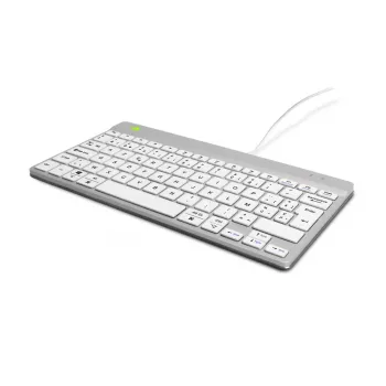 R-Go Tools Ergonomic keyboard R-Go Compact Break, compact keyboard with break software, AZERTY (BE), wired, white