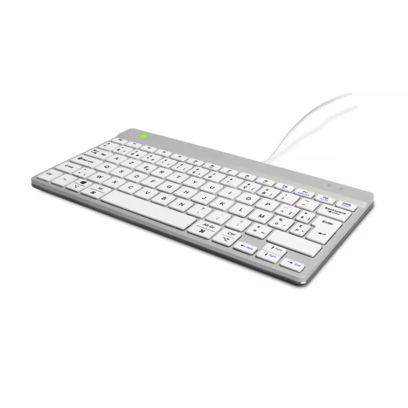 R-Go Tools Ergonomic keyboard R-Go Compact Break, compact keyboard with break software, AZERTY (BE), wired, white