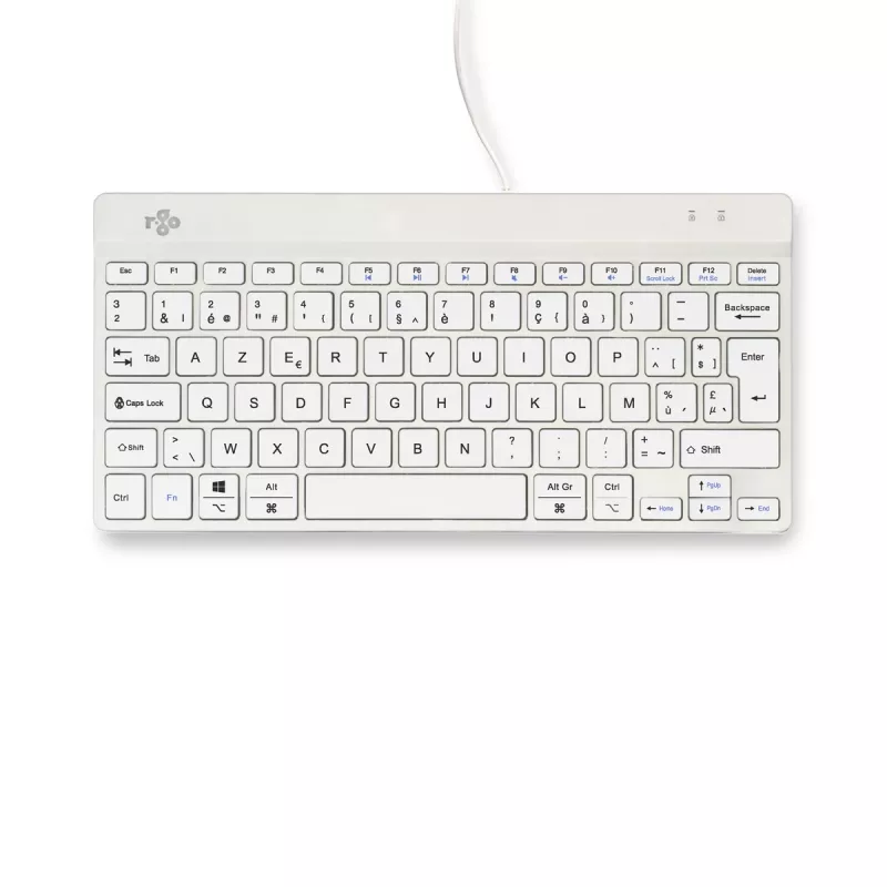 R-Go Tools Ergonomic keyboard R-Go Compact Break, compact keyboard with break software, AZERTY (BE), wired, white