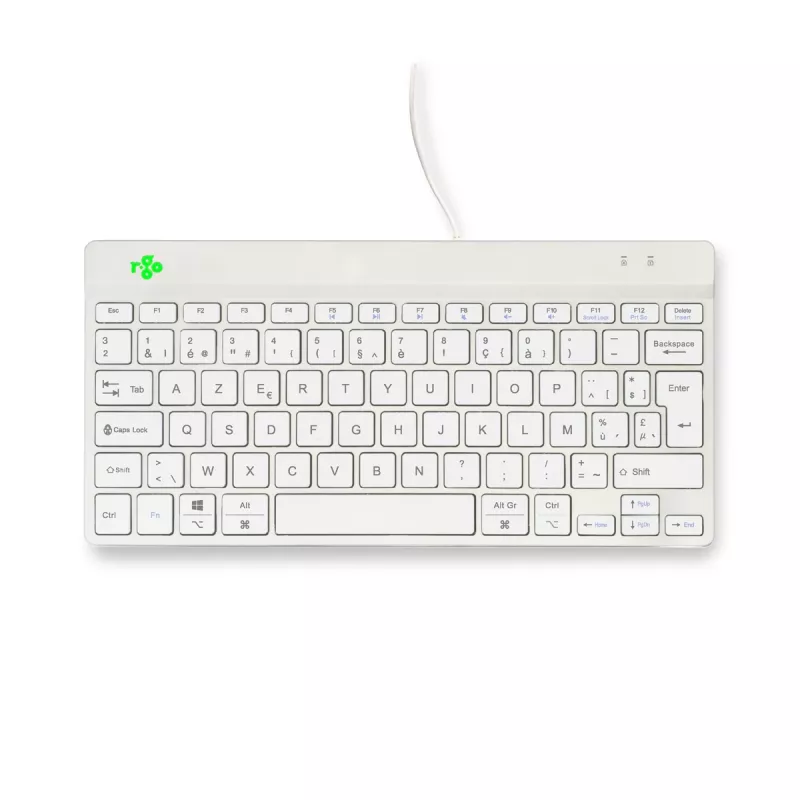 R-Go Tools Ergonomic keyboard R-Go Compact Break, compact keyboard with break software, AZERTY (BE), wired, white